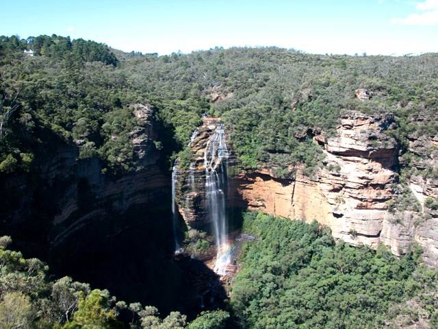 Une vue des wenworth Falls depuis le parking