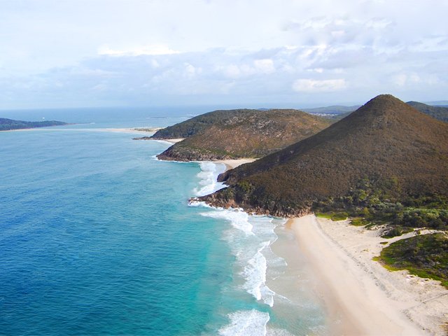 Le classique point de vue des les plages du Tomaree National Park