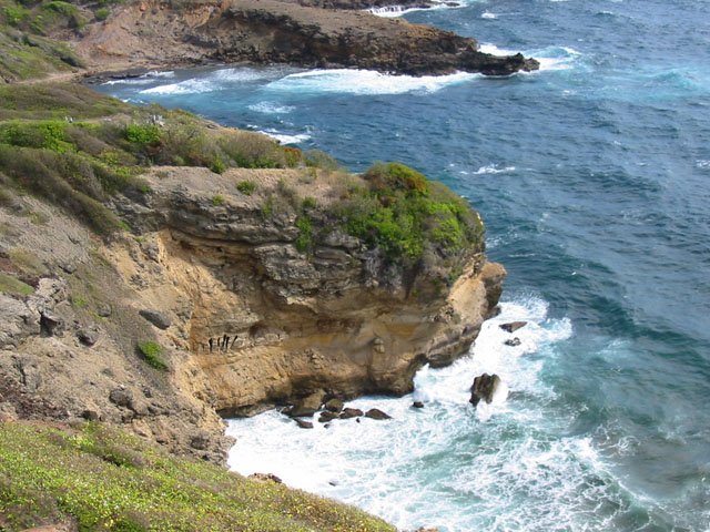 Les falaises depuis le sentier. Ne pas trop s'approcher du bord