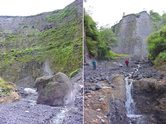 Le paysage en aval de la fin du sentier officiel