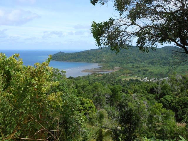 Quelques maisons de Dapani entourées de marécages