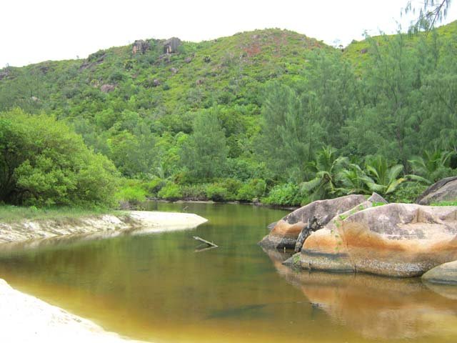 La rivière qui se jette à l'Anse Lazio