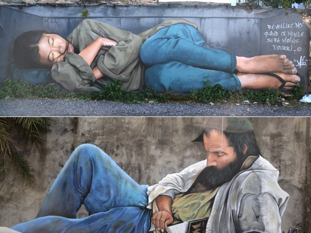 Deux autres peintures murales à dénicher dans des parkings du quartier