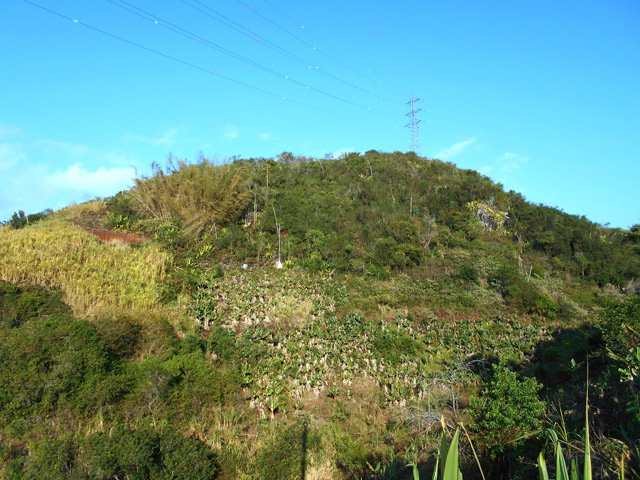 La face est du même piton avec pylône et ligne haute tension