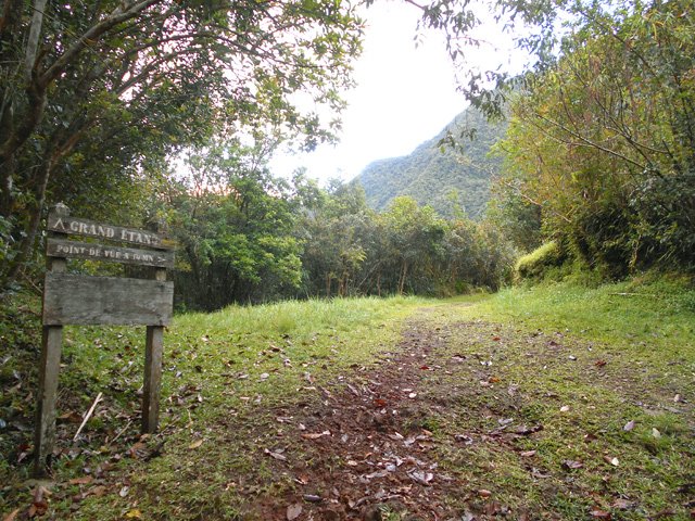 Départ de la piste pour entamer le tour de Grand Etang