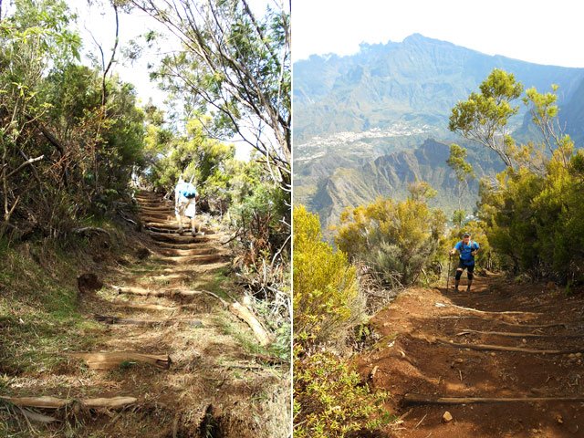 La montée au belvédère et à la table d'orientation s'effectue par une forte pente