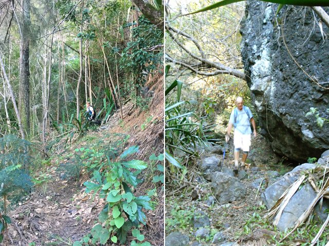 Deux autres portions du sentier longeant la Ravine de la Roche Pendue