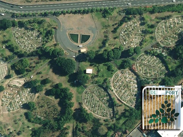 Photo satellite qui permet de découvrir la forme du cimetière