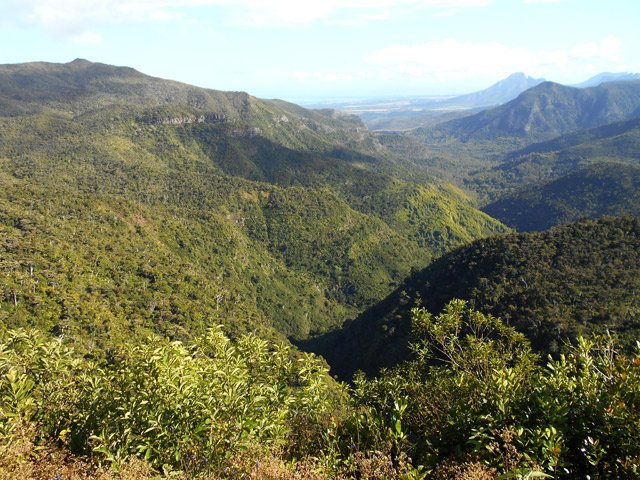 La vue magnifique sur la Rivière Noire et le lagon depuis le belvédère