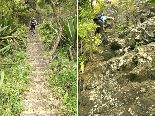 La montée est plus facile par les marches que par les roches
