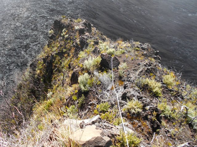 Les dernières cordes avant d'atteindre la coulée