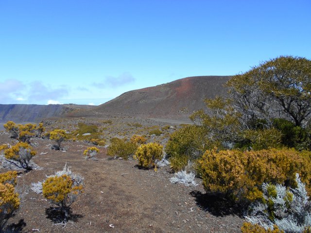 Le Piton Rouge qu'on peut également escalader en se penchant vers l'avant !
