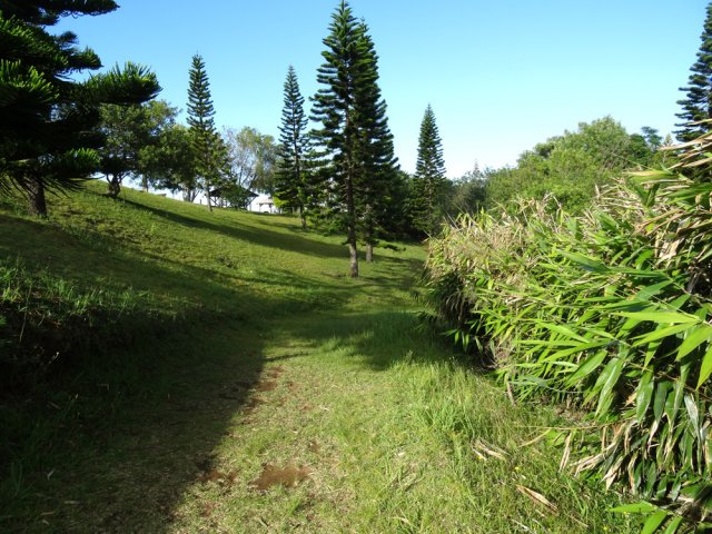 Une piste herbeuse permet de regagner les kiosques