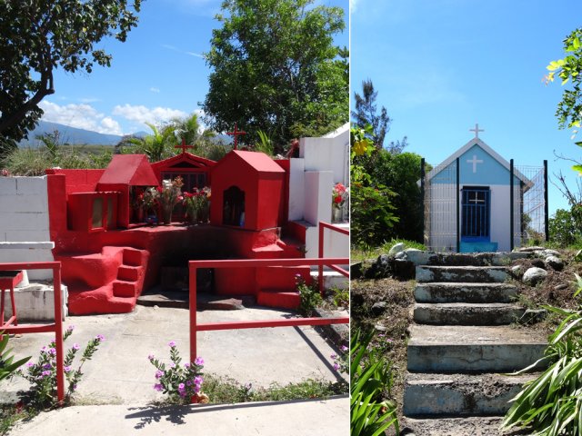 Plusieurs oratoires bordent la route et le sentier aménagé