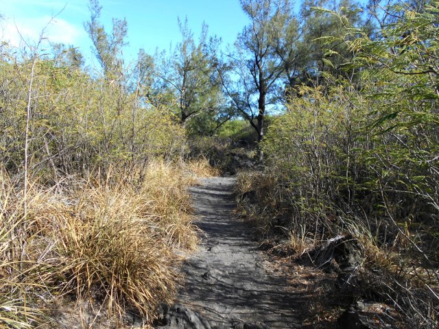 Le sentier quittant le Gouffre en direction de l'Etang Salé