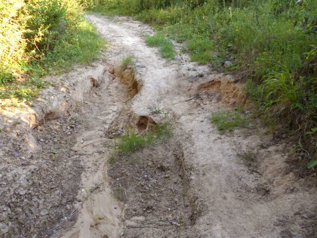 La piste est un peu défoncée par endroits mais sur de courtes distances