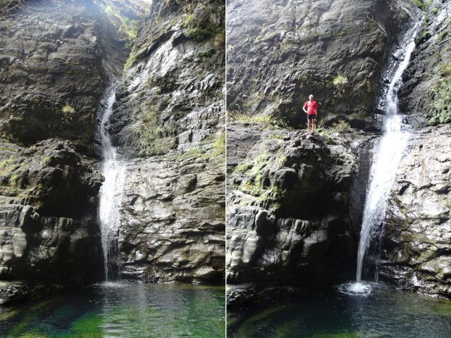 La courte remontée se termine à une cascade et son bassin