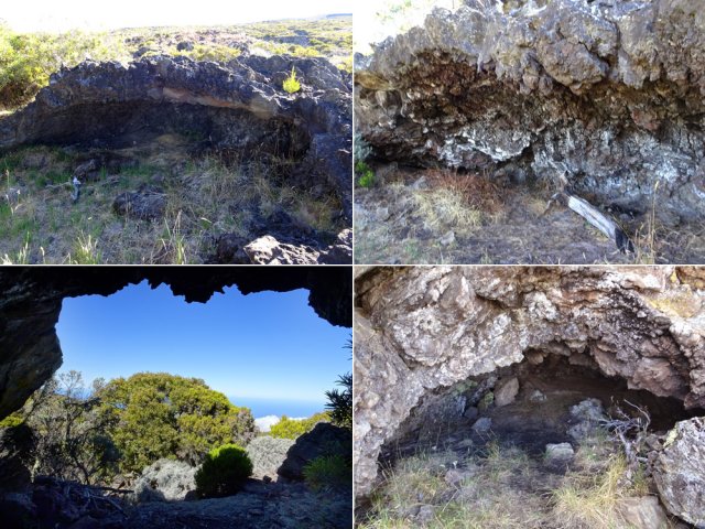 Les quatre grottes ou cavernes rencontrées