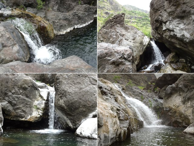 Quatre petites cascades parmi celles rencontrées durant la montée
