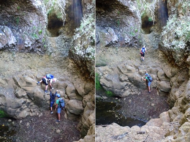 Endroit sauvage avec bassin et jeux de lumière