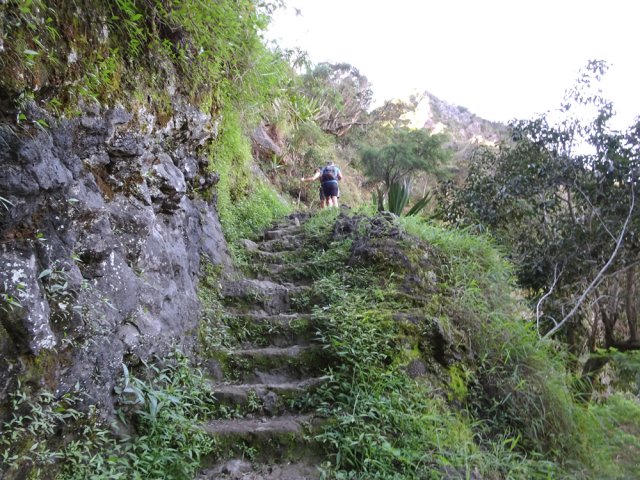 La véritable pente débute après le balcon