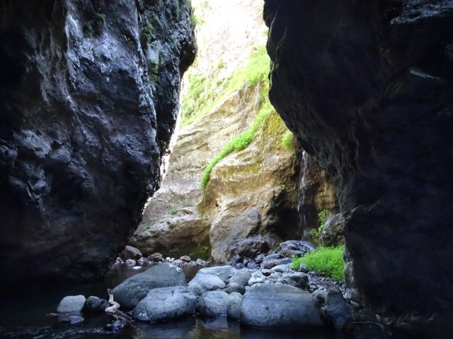 Le canyon du Bras Bémale et la petite cascade du Petit Bémale