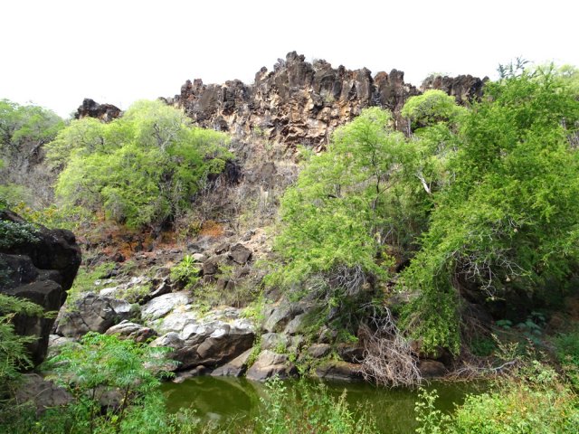 Les falaises sauvages et déchiquetées bordant la ravine
