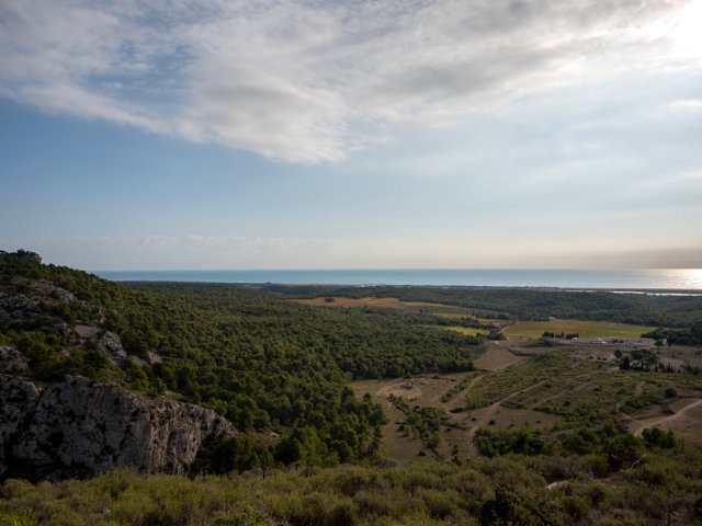 Vues nombreuses sur la mer, Gruissan et les vignes