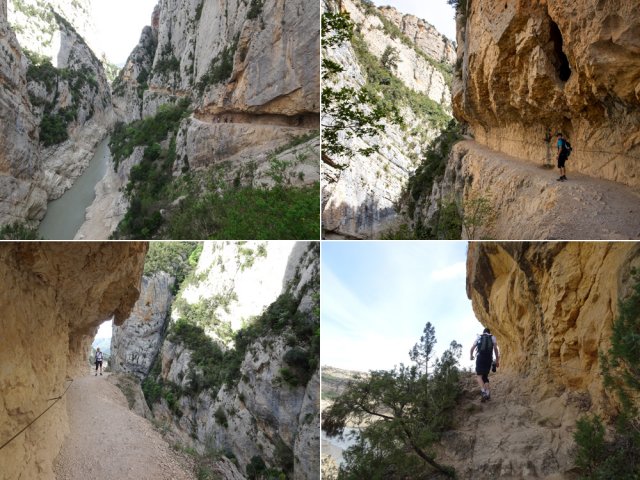 Le large sentier vertigineux creusé dans la falaise