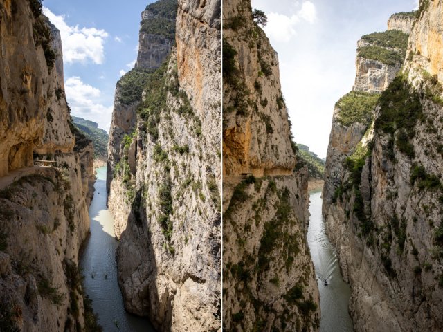 Le congost (gorge) étroit attire bateaux et pagayeurs