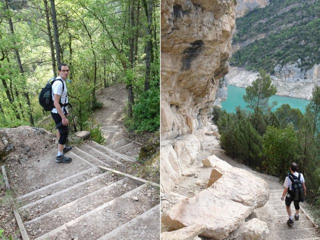 Descente vers le lac et le premier escalier