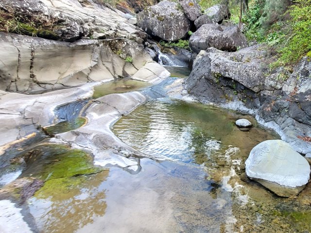 Entamer la remontée du cours d'eau vers le Bassin Bleu
