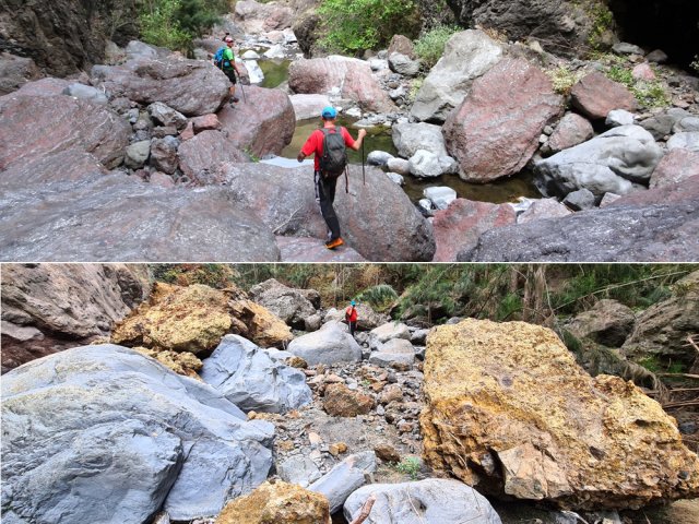 Eviter la rivière par temps de pluie favorisant les éboulis