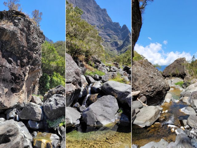 Le fond de la ravine est principalement rocheux