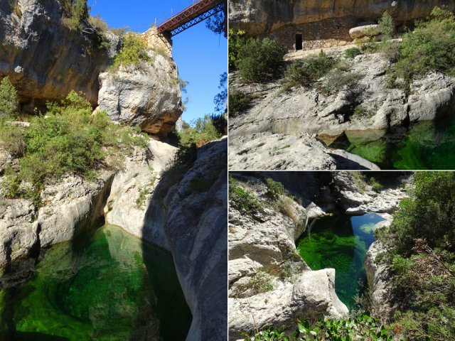 Petits bassins d'eau fraîche se prêtant à la baignade