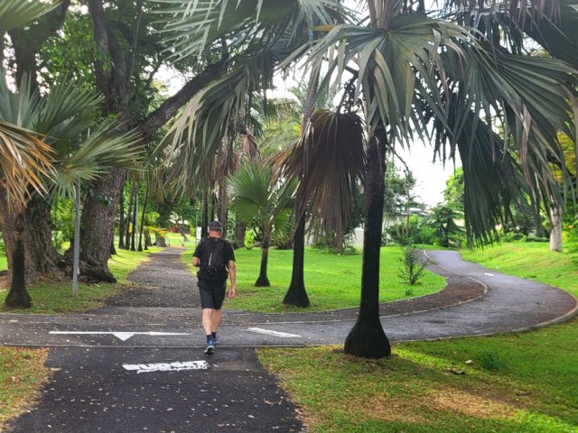 Le parc, très agréable, entourant les installations sportives du Chaudron