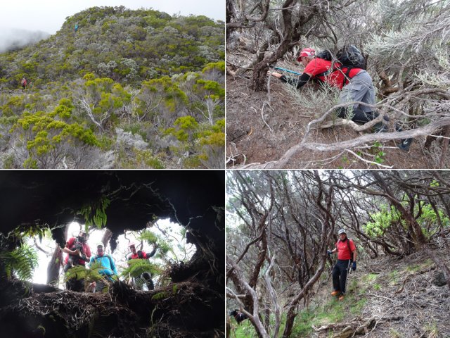 Le piton 2276 est une petite aventure imposant parfois de ramper jusqu'à la grotte
