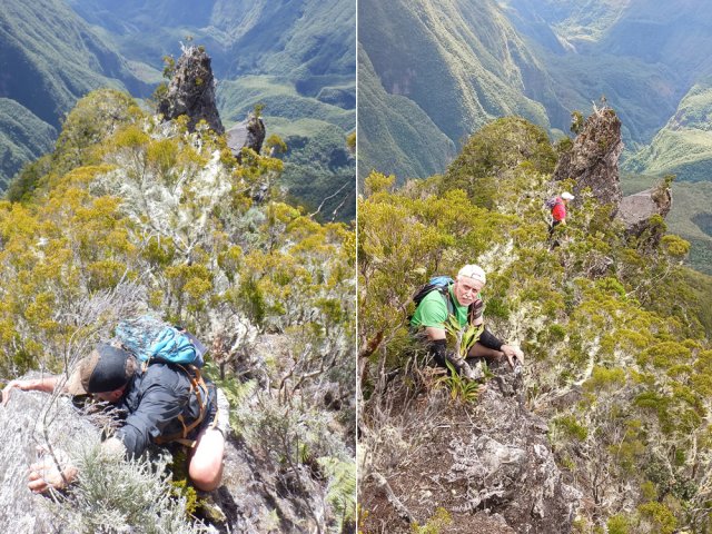 Attention à l'étroitesse de l'arête rocheuse