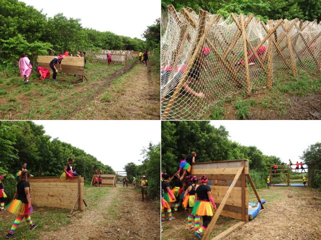 Longue zone de parcours du combattant