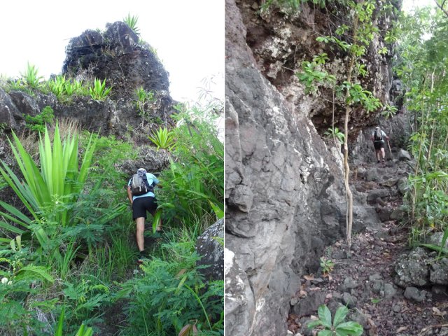 La partie rocheuse, à mi-montée, se contourne par la droite