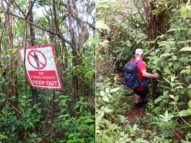 Arrivée sur l'arête. Partir à gauche en longeant le grillage