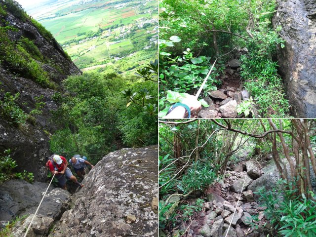 La montée est plus rapide lorsque les cordes sont installées