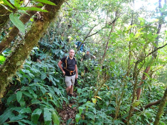 Courte descente pour franchir la Ravine Emmanuel