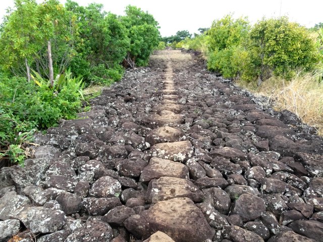 La bande centrale, moins perturbée, est usée par les chaussures de marche