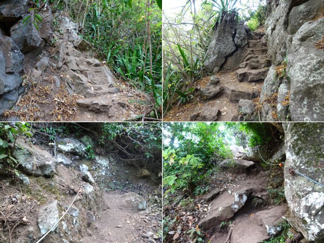 La première partie est la plus sportive avec câbles et hautes marches