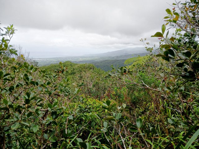 Le seul panorama de la boucle sur la mer entre les deux ravines