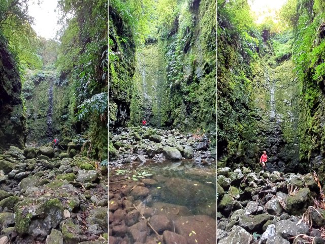 La cascade est à sec mais l'endroit sauvage est magique