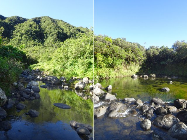 Franchissement du gué du Bras des Lianes