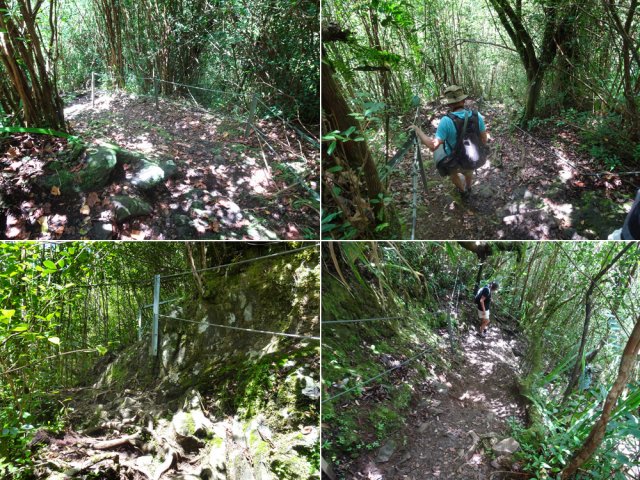 Beaucoup de rambardes métalliques dans la descente en lacets