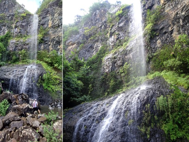 Arrivée à la cascade de la Mare aux Joncs